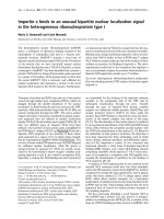 Báo cáo Y học: Importin a binds to an unusual bipartite nuclear localization signal in the heterogeneous ribonucleoprotein type I pptx