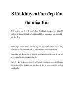 8 lời khuyên làm đẹp làn da mùa thu potx