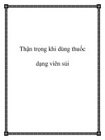 Thận trọng khi dùng thuốc dạng viên sủi doc