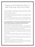 Quảng cáo với Facebook Fan Page: Có phải cứ lập ''''Page'''', tăng ''''Like'''' là sống? pot