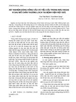 Xét nghiệm dòng hồng cầu và tiểu cầu trong máu ngoại vi sau mổ chấn thương lách tại bệnh viện Việt Đức pot