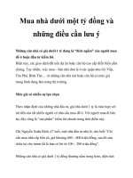 Mua nhà dưới một tỷ đồng và những điều cần lưu ý docx