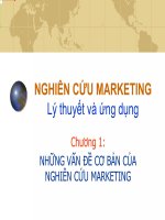 Chương 1: NHỮNG VẤN ĐỀ CƠ BẢN CỦA NGHIÊN CỨU MARKETING docx