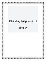 Khả năng hồi phục ở trẻ bị tự kỷ pdf