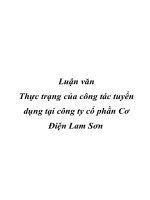 Luận văn Thực trạng của công tác tuyển dụng tại công ty cổ phần Cơ Điện Lam Sơn docx