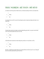 TRẮC NGHIỆM - KẾ TOÁN - ĐỀ SỐ 53 pdf