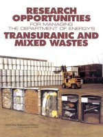 Research Opportunities for Managing the Department of Energy''''s Transuranic and Mixed Wastes potx