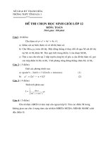 Trung học phổ thông Tĩnh Gia I đề thi học sinh giỏi môn toán có đáp án chi tiết, thời gian 180 phút