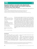 Báo cáo khoa học: Ibuprofen binding to secondary sites allosterically modulates the spectroscopic and catalytic properties of human serum heme–albumin doc