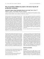 Báo cáo khoa học: Role of peroxidase inhibition by insulin in the bovine thyroid cell proliferation mechanism pdf