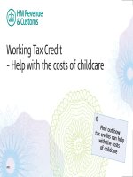 Working Tax Credit – Help with the costs of childcare pot