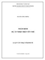 Luận văn:Thẩm định dự án nhiệt điện Yên Thế pptx