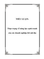 TIỂU LUẬN: Thực trạng về năng lực cạnh tranh của các doanh nghiệp ôtô nội địa doc