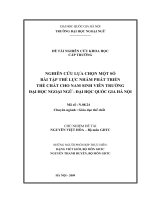 nghiên cứu lựa chọn một số bài tập thểlực nhằm phát triển thể chất cho nam sinh viên trường đại học ngoại ngữ - đại học quốc gia hà nội
