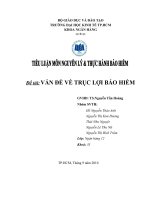 Đề tài: VẤN ĐỀ VỀ TRỤC LỢI BẢO HIỂM