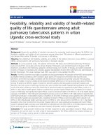 Feasibility, reliability and validity of health-related quality of life questionnaire among adult pulmonary tuberculosis patients in urban Uganda: cross-sectional study docx