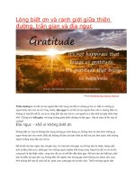 lòng biết ơn và ranh giới giữa thiên đường, trần gian và địa ngục