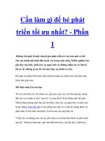 Cần làm gì để bé phát triển tối ưu nhất? - Phần 1 docx