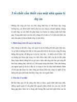 3 tố chất cần thiết của một nhà quản lý dự án potx