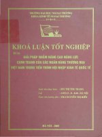 Giải pháp nhằm nâng cao năng lực cạnh tranh của các ngân hàng thương mại Việt Nam trong tiến trình hội nhập kinh tế quốc tế