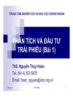 Phân tích và đầu tư trái phiếu (bài 1)