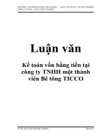 Kế toán vốn bằng tiền tại công ty TNHH một thành viên Bê tông TICCO potx