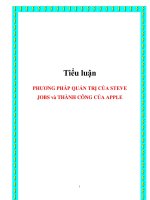 Tiểu luận: PHƯƠNG PHÁP QUẢN TRỊ CỦA STEVE JOBS và THÀNH CÔNG CỦA APPLE doc