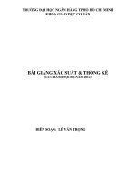 BÀI GIẢNG XÁC SUẤT & THỐNG KÊ ppt