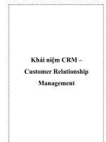 Khái niệm CRM – Customer Relationship Management potx