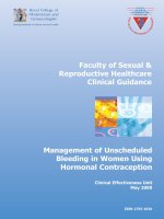 Management of Unscheduled Bleeding in Women Using Hormonal Contraception pot