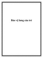 Bảo vệ lưng của trẻ ppt