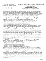 SỞ GD – ĐT THANH HOÁ TRƯỜNG THPT THẠCH THÀNH I Mã đề 234 ĐỀ THI KHẢO SÁT CHẤT LƯỢNG LẦN I (2012 - 2013) MÔN SINH HỌC ppt