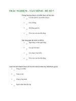 TRẮC NGHIỆM - TÀI CHÍNH - Đề Số 7 doc