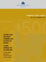 Working PaPer SerieS no 1150 / January 2010: Do bank loanS anD creDit StanDarDS have an effect on outPut? a Panel aPProach for the euro area doc