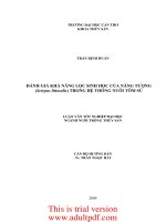 LUẬN VĂN TỐT NGHIỆP: ĐÁNH GIÁ KHẢ NĂNG LỌC SINH HỌC CỦA NĂNG TƯỢNG (Scirpus littoralis) TRONG HỆ THỐNG NUÔI TÔM SÚ ppt