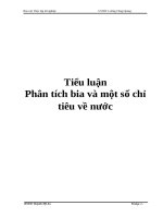 Tiểu luận Phân tích bia và một số chỉ tiêu về nước pptx