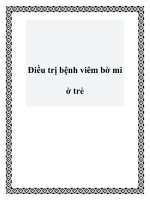 Điều trị bệnh viêm bờ mi ở trẻ doc