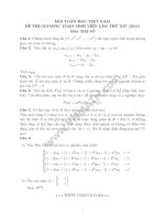 Đề thi OLYMPIC Toán sinh viên lần thứ XIV(2011)Môn đại số ppt