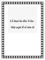 Lễ khai ấn đền Trần Một nghi lễ tế tiên tổ ppt