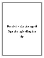 Borshch - súp của người Nga cho ngày đông ấm áp pot