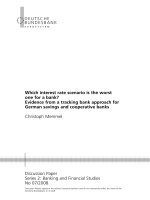 Which interest rate scenario is the worst one for a bank? Evidence from a tracking bank approach for German savings and cooperative banks potx