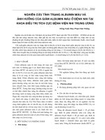 Nghiên cứu tình trạng albumin máu và ảnh hưởng của gi.m albumin máu ở bệnh nhi tại khoa Điều trị tích cực bệnh viện Nhi trung ương pdf