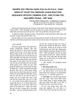 Nghiên cứu tính đa dạng của allele hla - DQA1 bằng kỹ thuật polymerase chain reaction sequence specific primers (PCR - SSP) ở dân tộc kinh miền trung - Việt Nam docx