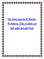 Mở rộng nguyên lý HardyWeinberg :Tần số allele sai biệt giữa hai giới tính doc