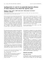 Báo cáo khoa học: Apolipoproteins A-I and A-II are potentially important effectors of innate immunity in the teleost ﬁsh Cyprinus carpio pot