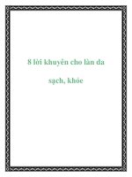 8 lời khuyên cho làn da sạch, khỏe pptx