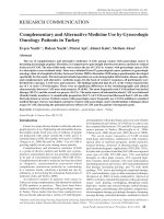 Complementary and Alternative Medicine Use by Gynecologic Oncology Patients in Turkey ppt