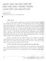 Báo cáo khoa học:Bước đầu tìm hiểu một số biểu hiện đặc trưng trong giao tiếp của người Huế pot