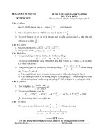 ĐỀ THI CHÍNH THỨC MÔN TOÁN NĂM 2005