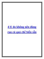 4 lý do không nên dùng rau củ quả chế biến sẵn potx